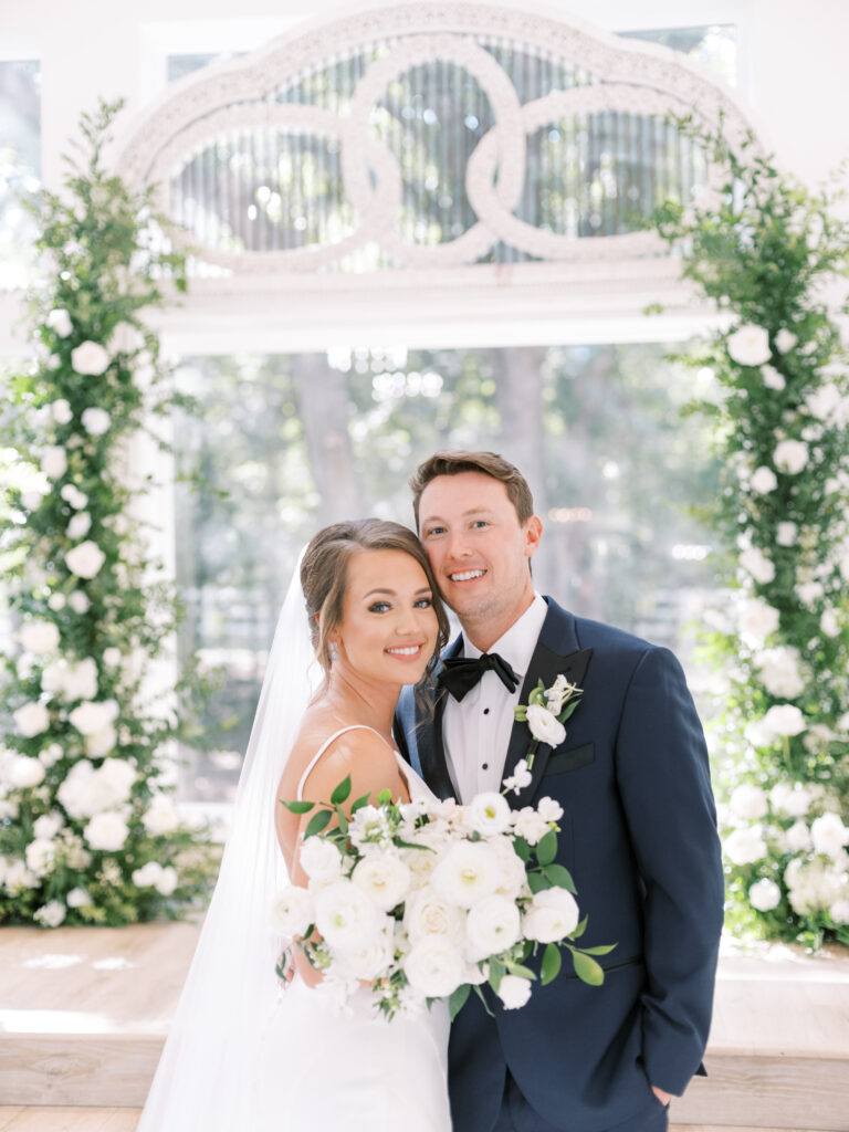 Bride & groom at the wedding chapel at The French Farmhouse Venue, photographed by Dallas Wedding Photographer, Bethany Erin Photography. 