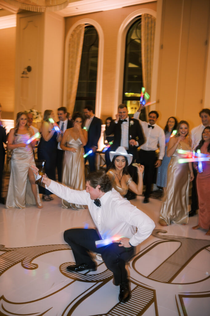 Fun reception dancing photo, photographed at Hotel Vin wedding by Dallas Wedding Photographer, Bethany Erin Photography.