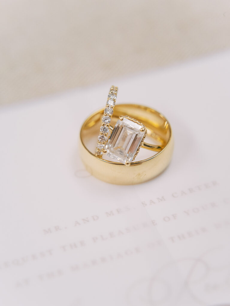 Wedding rings, photographed by Dallas Wedding Photographer, Bethany Erin Photography.