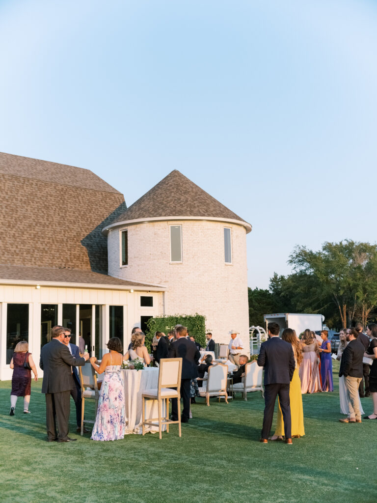 Cocktail hour at The French Farmhouse Venue photographed by Dallas Wedding Photographer, Bethany Erin Photography. 
