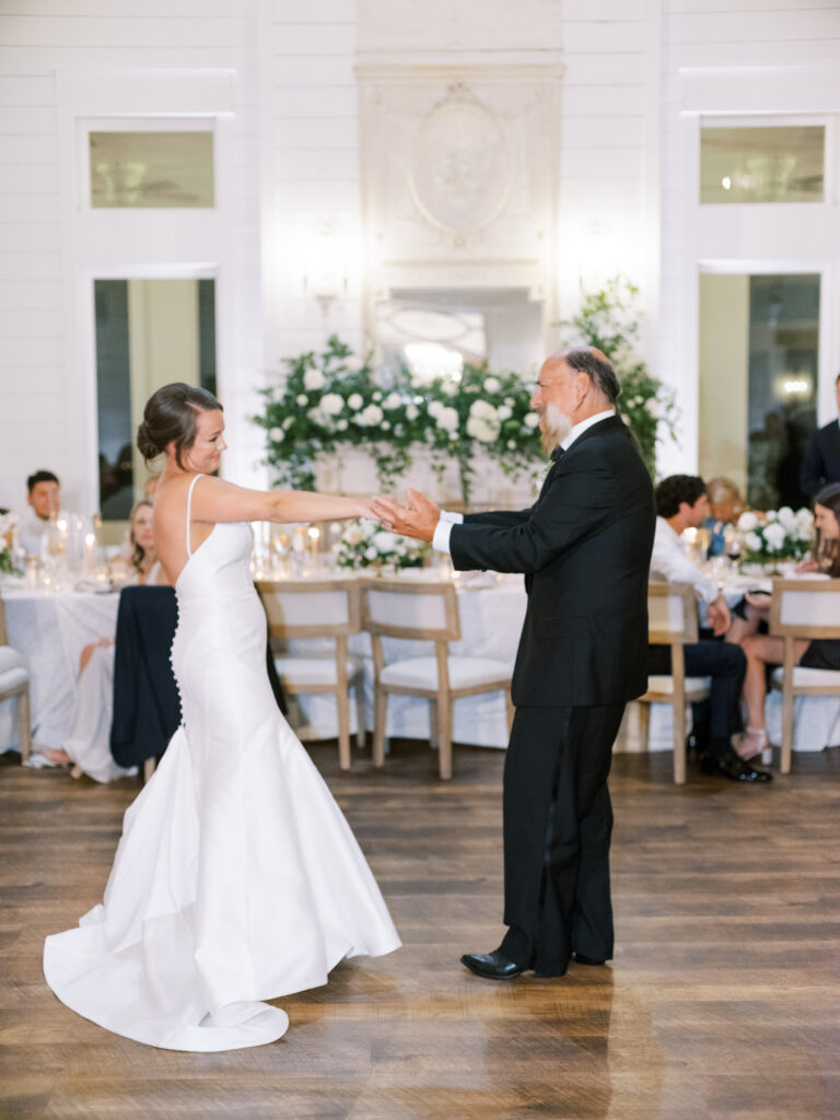 Bride shares first dance with her father, photographed by Dallas Wedding Photographer, Bethany Erin Photography. 