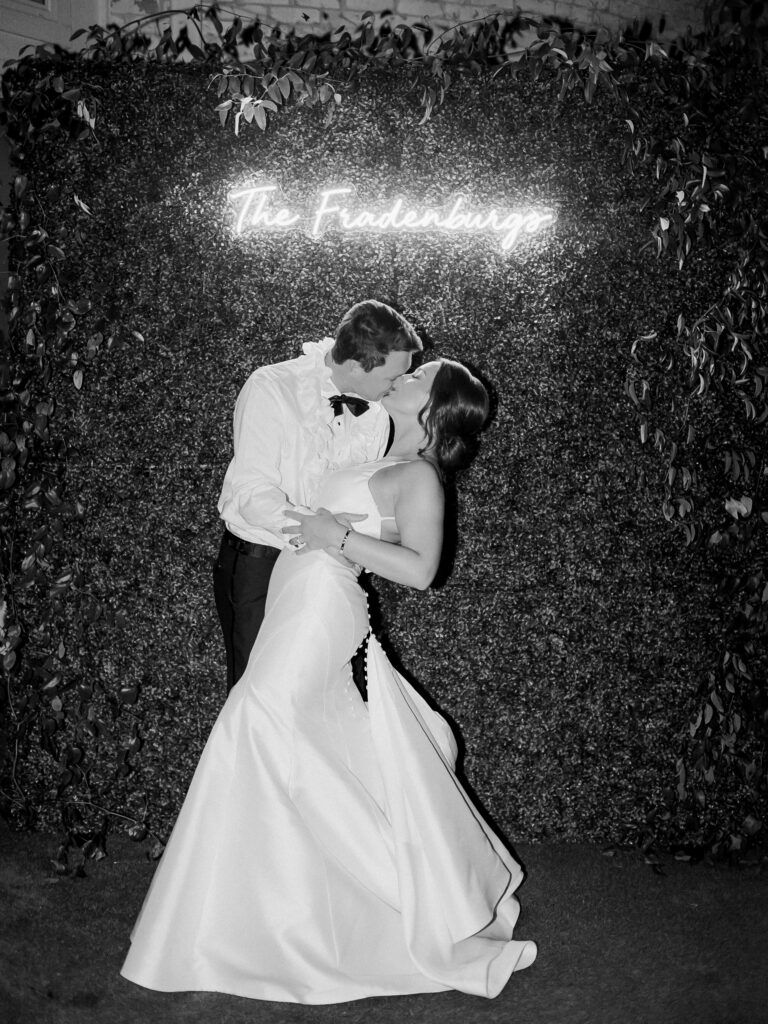 Bride and groom kissing, photographed by Dallas Wedding Photographer, Bethany Erin Photography. 