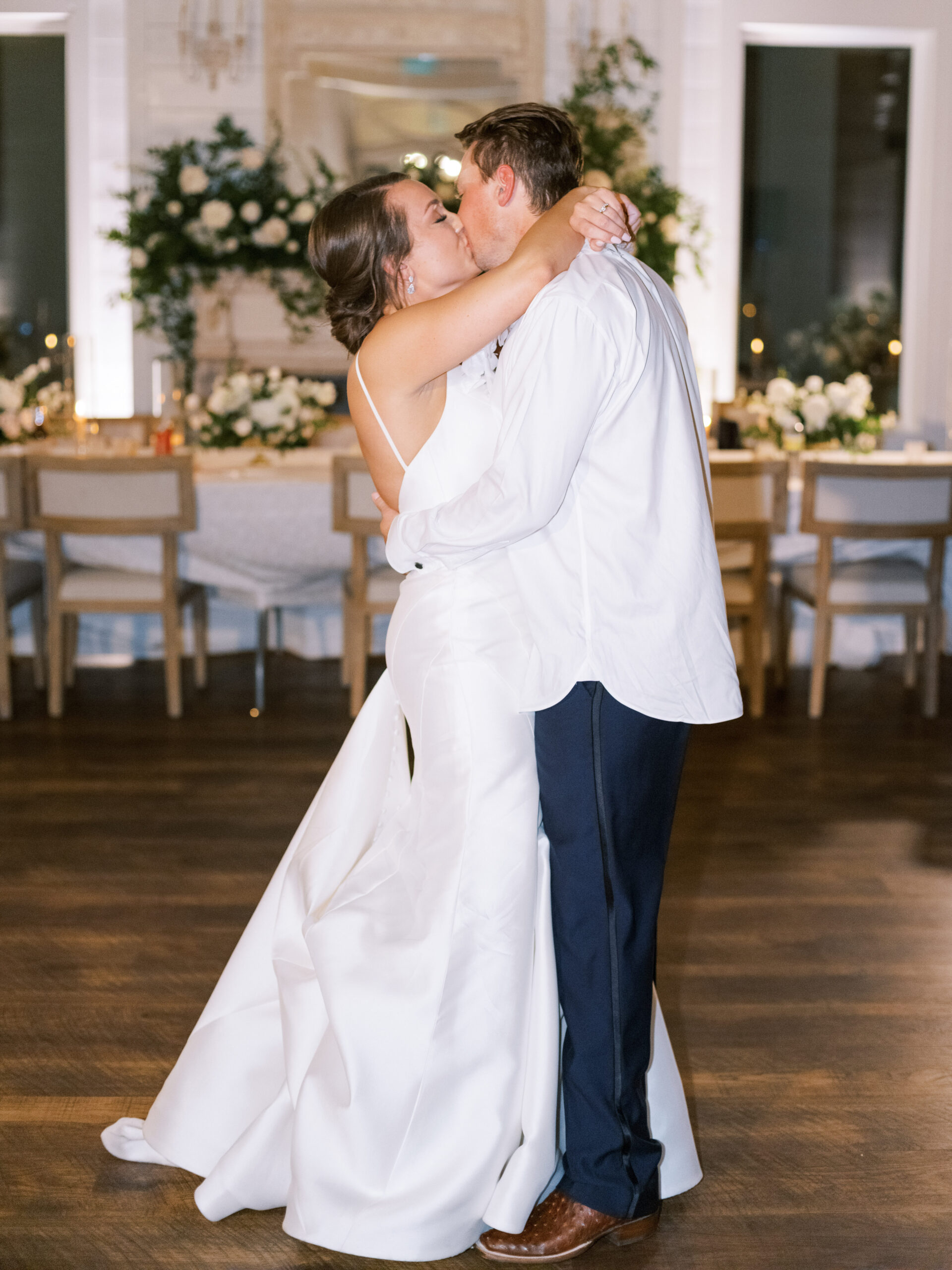 Bride and groom share private last dance, photographed by Dallas Wedding Photographer, Bethany Erin Photography. 