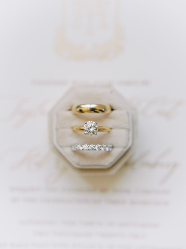 Wedding rings photographed by Dallas Wedding Photographer, Bethany Erin Photography. 