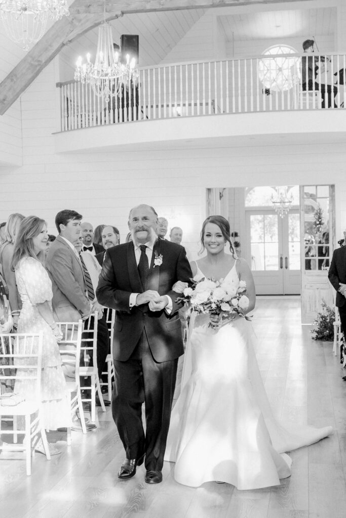  Bride and father walking down the aisle, photographed by Dallas Wedding Photographer, Bethany Erin Photography. 
