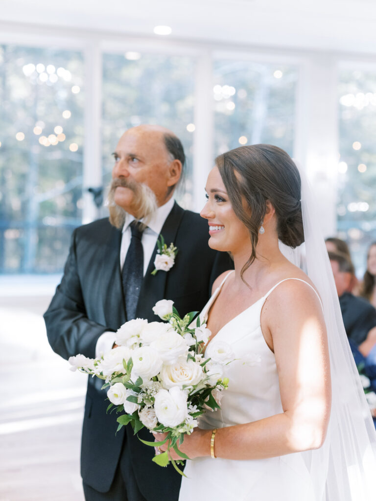Bride with father, photographed by Dallas Wedding Photographer, Bethany Erin Photography. 