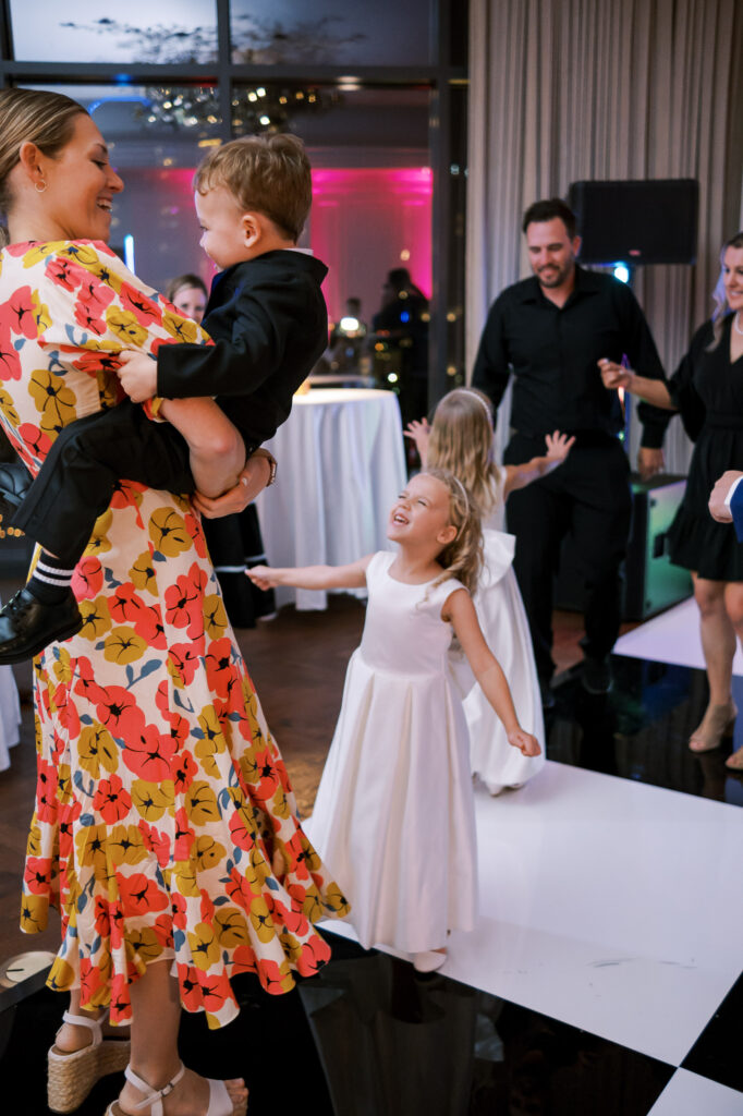 Candid wedding reception dancing photo at Hotel Swexan, photographed by Dallas Wedding Photographer, Bethany Erin Photography.