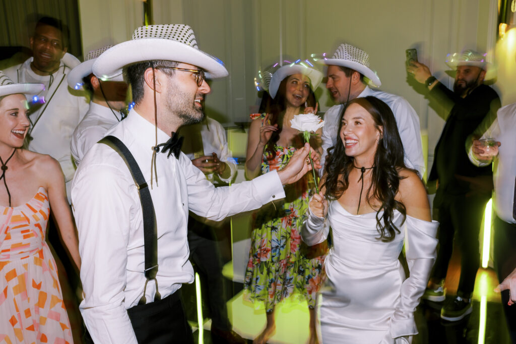 Candid wedding reception dancing photo at Hotel Swexan, photographed by Dallas Wedding Photographer, Bethany Erin Photography.