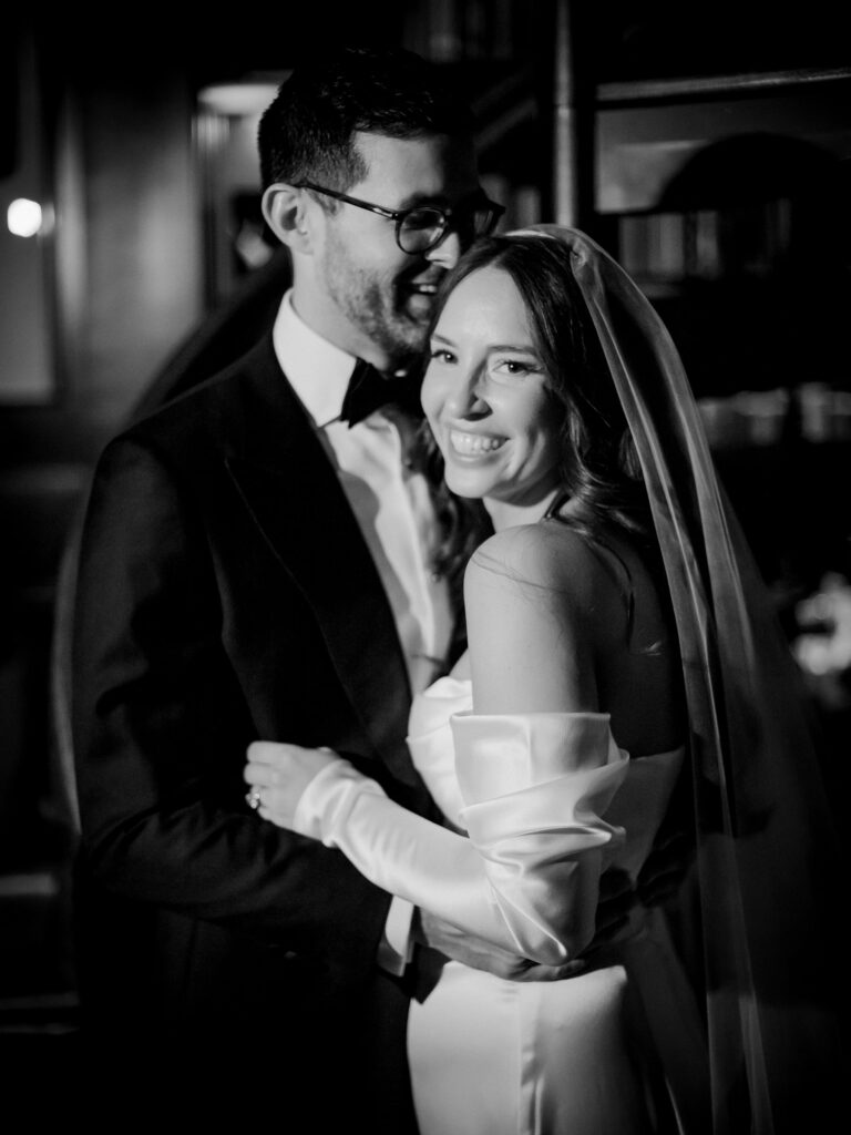 Bride & groom photos in Babou's speak easy at Hotel Swexan, photographed by Dallas Wedding Photographer, Bethany Erin Photography.