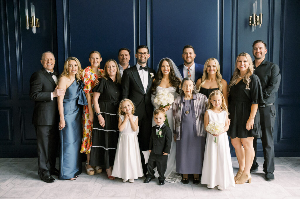 Family formal photograph at Hotel Swexan, photographed by Dallas Wedding Photographer, Bethany Erin Photography.