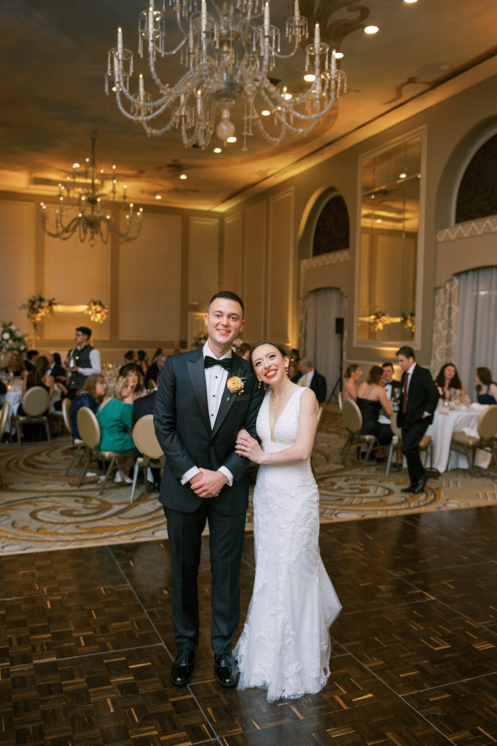 Bride and groom at The Adolphus Hotel, photographed by Dallas Wedding Photographer, Bethany Erin Photography.