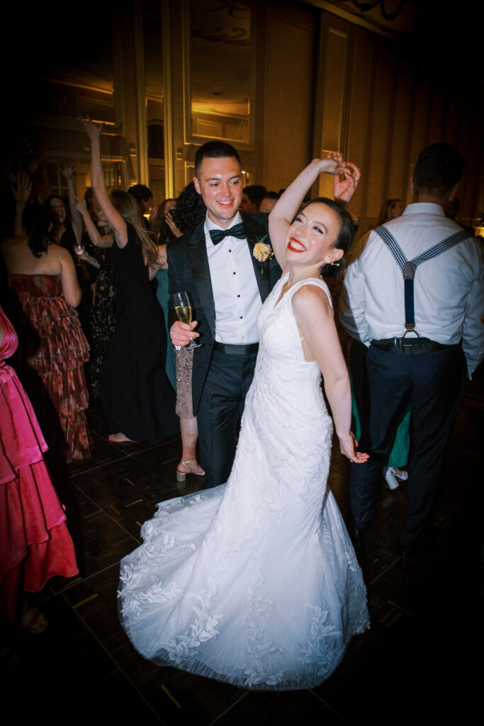 Bride and groom dancing at The Adolphus Hotel, photographed by Dallas Wedding Photographer, Bethany Erin Photography.