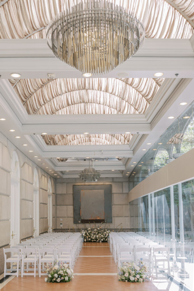 Wedding ceremony set-up at The Crescent Hotel, photographed by Dallas Wedding Photographer, Bethany Erin Photography.